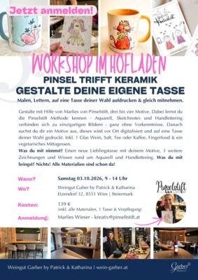 Workshop im Hofladen mit Marlies Wieser von Pinselstift am Weingut Garber by Patrick und Katharina in Etzendorf | Steiermark